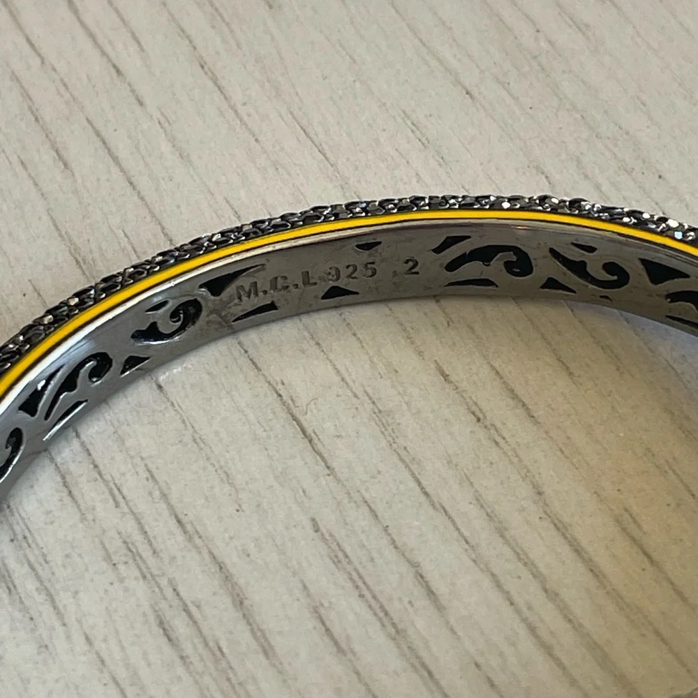 Matthew Campbell Laurenza MCL Yellow Deco Black Sapphire Bracelet - Picture 6 of 7